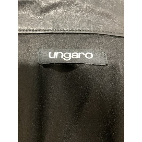 Ungaro 'Charlotte' Black Vegan Leather Trench Coat Size S - Picture 5 of 6